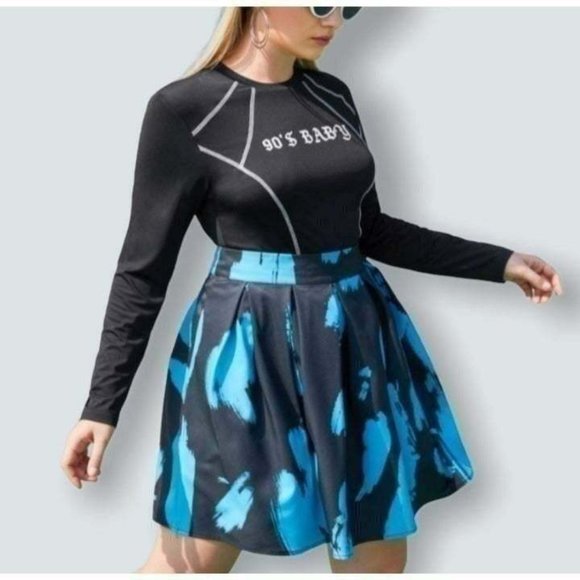 Sport Stripe Bodysuit Ladies Plus Retro 90's BABY Knit Exposed Seam Top NWOT 2X - Picture 2 of 6